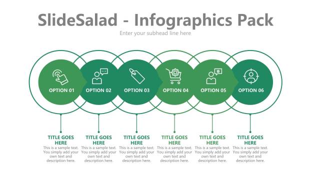 绿色百分比信息PPT图表模板9