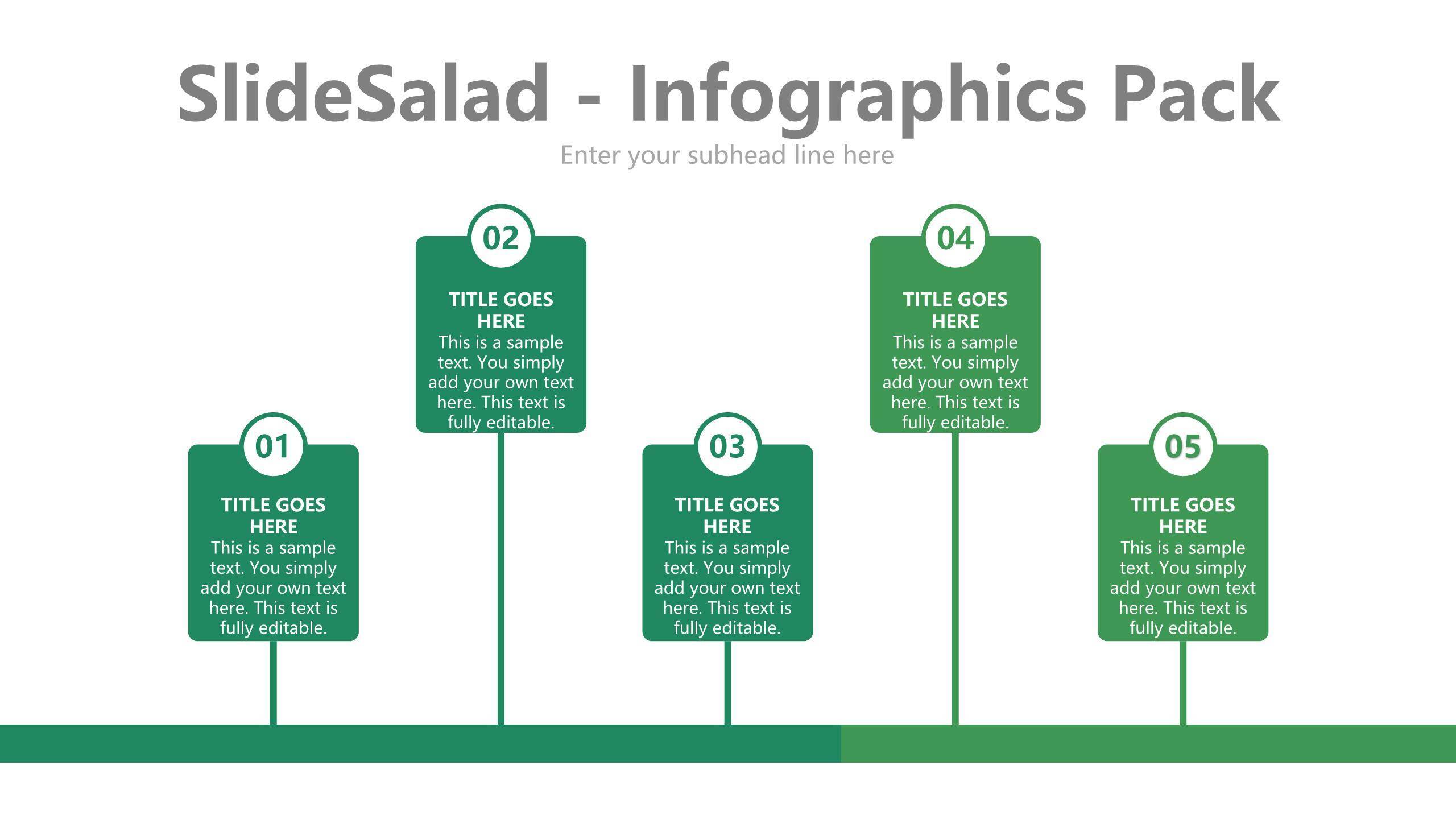 绿色百分比信息PPT图表模板1