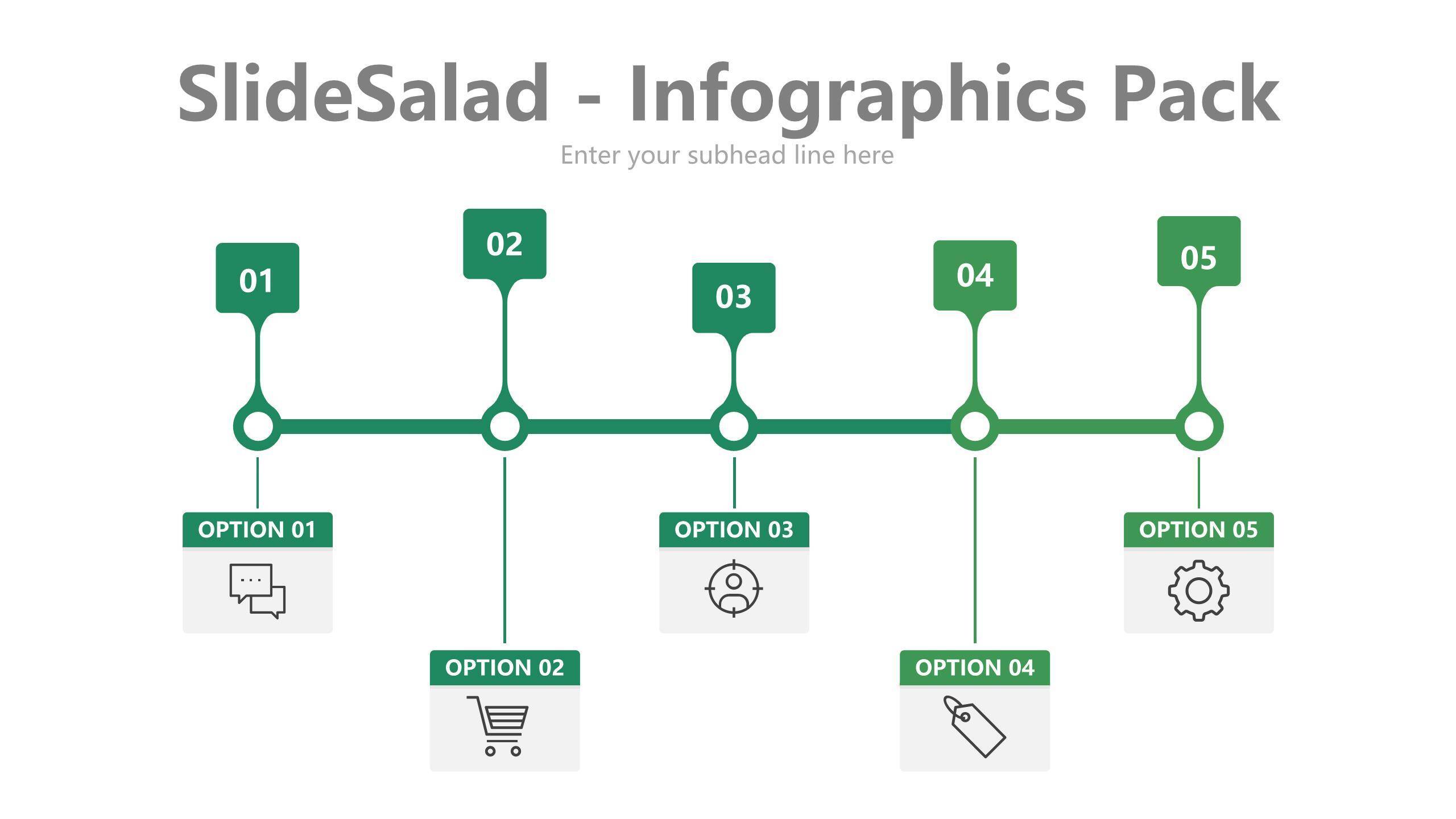 绿色百分比信息PPT图表模板2