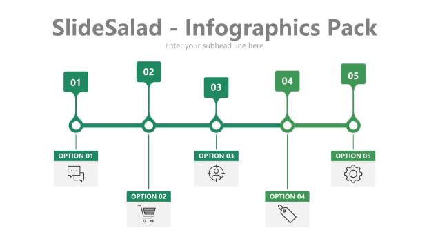 绿色百分比信息PPT图表模板2