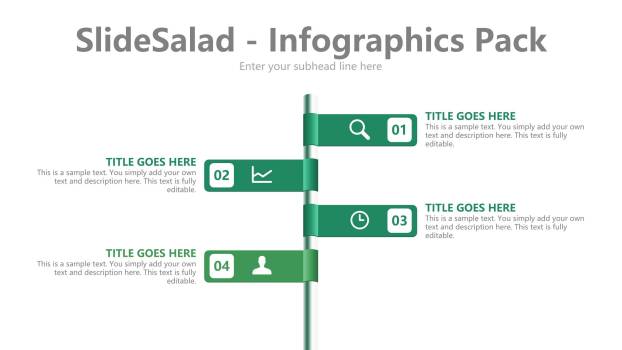 绿色百分比信息PPT图表模板4