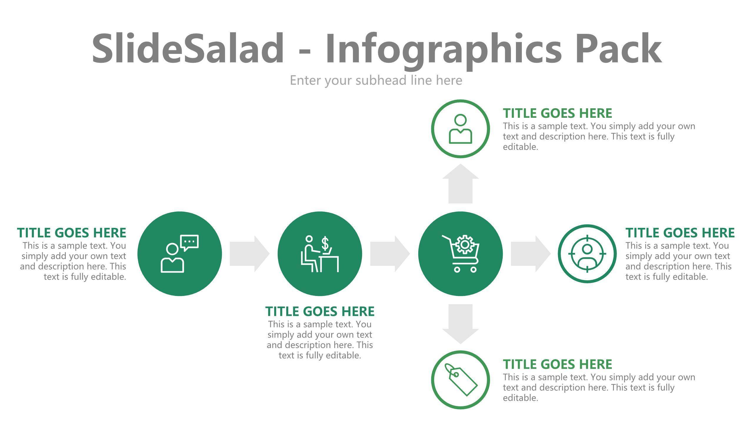 绿色百分比信息PPT图表模板7
