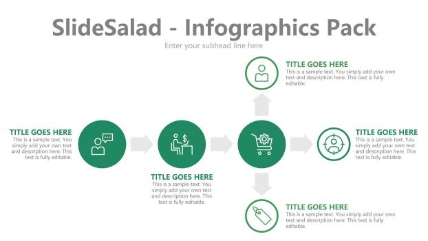 绿色百分比信息PPT图表模板7