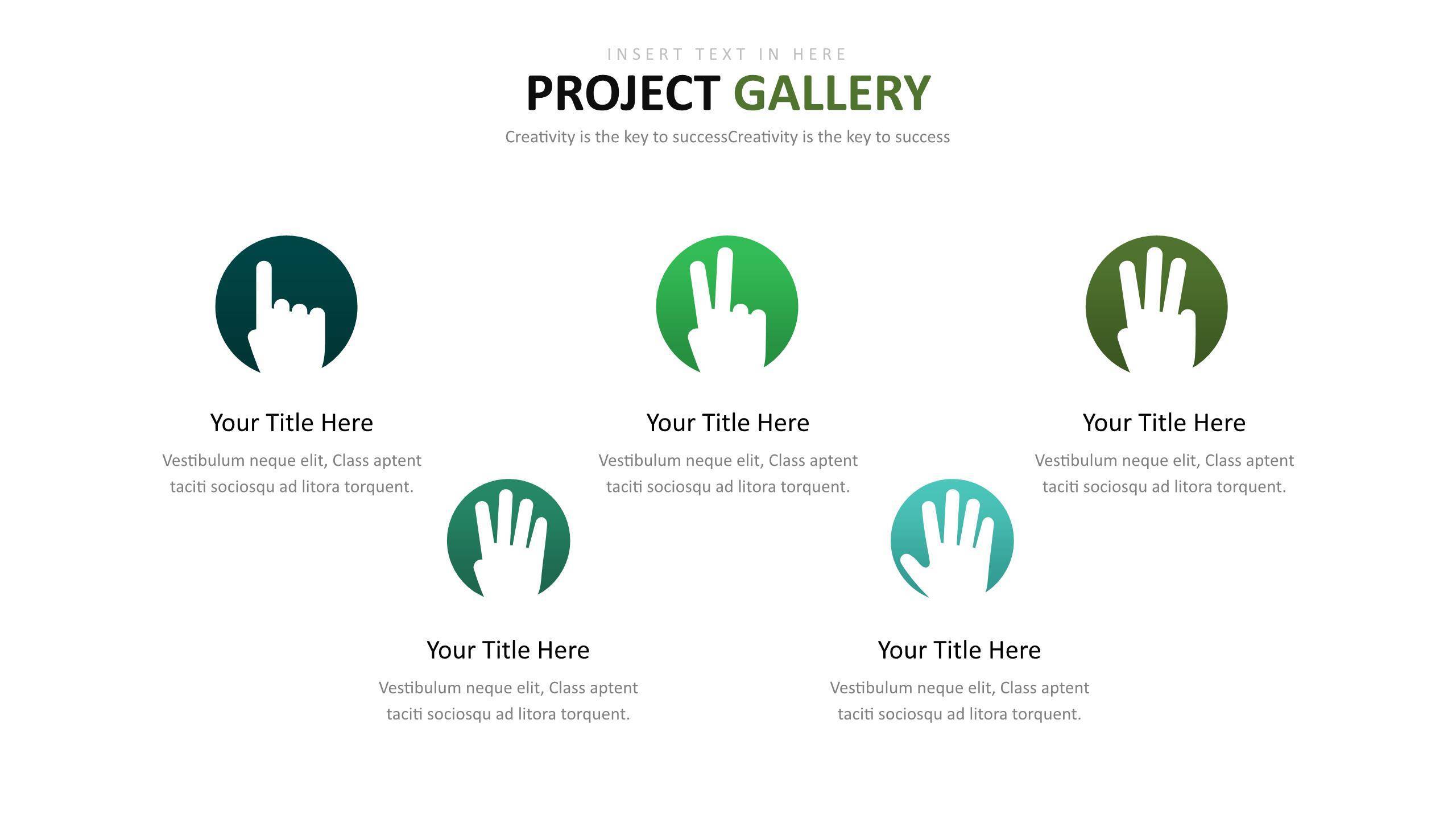 绿色并列关系图表PPT图表模板1