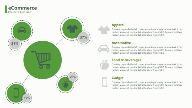 绿色简约线条PPT图表模板8