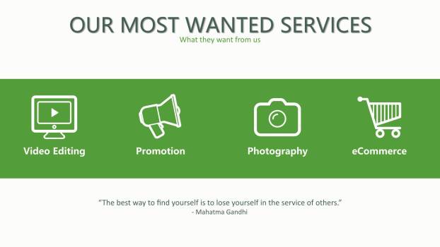 绿色简约线条PPT图表模板9