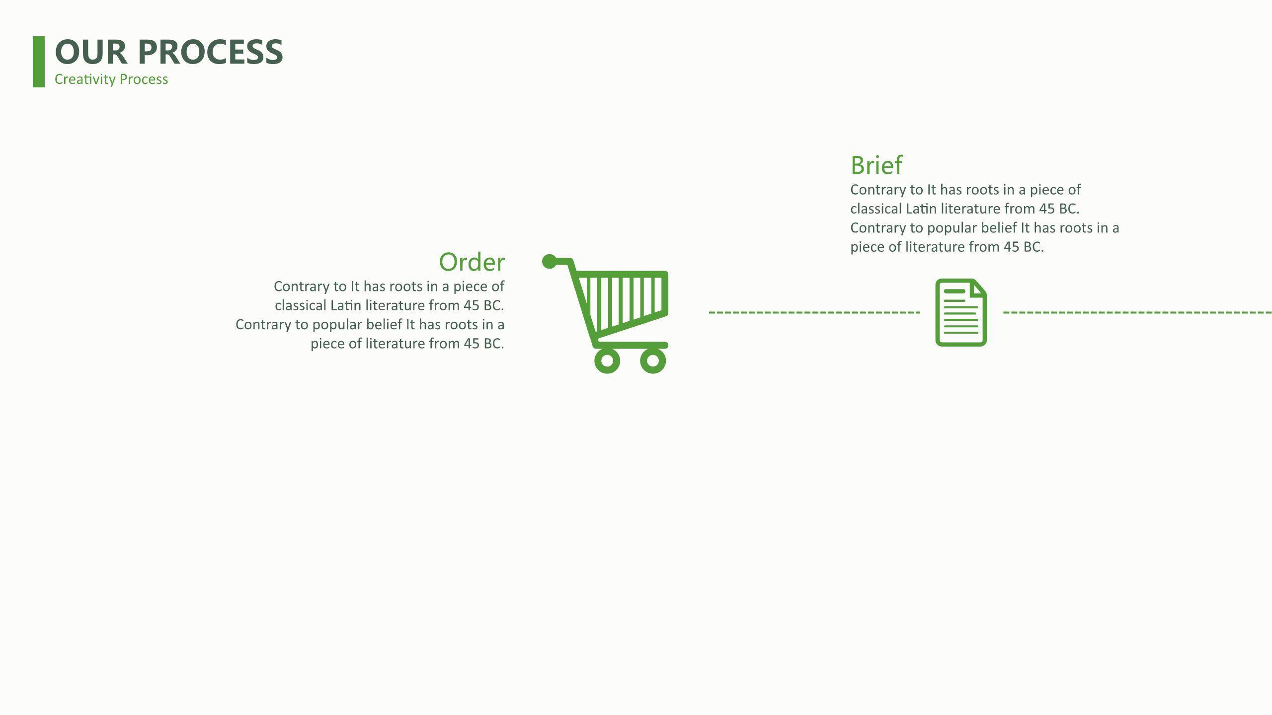 绿色简约线条PPT图表模板1