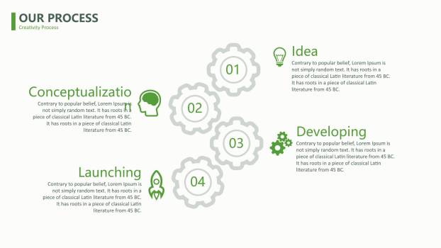 绿色简约线条PPT图表模板4