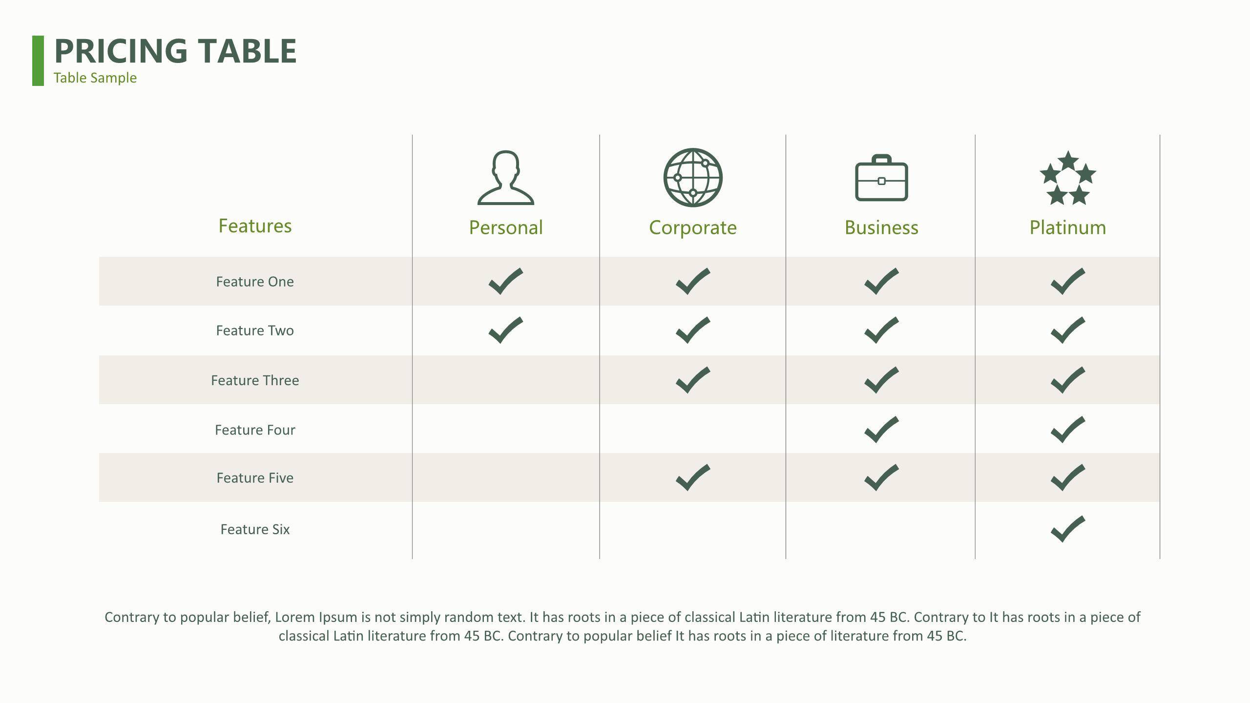 绿色简约线条PPT图表模板5