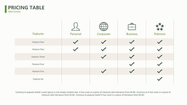 绿色简约线条PPT图表模板5