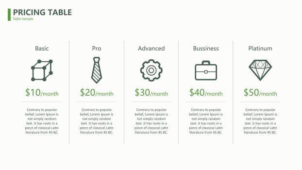 绿色简约线条PPT图表模板6