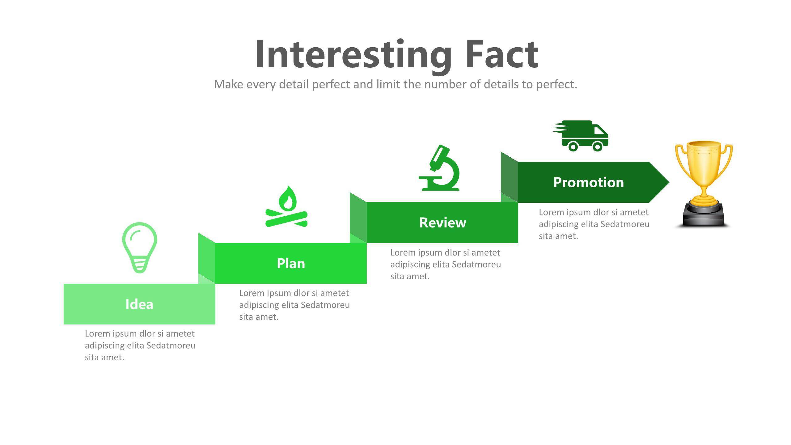 绿色流程图PPT图表模板4
