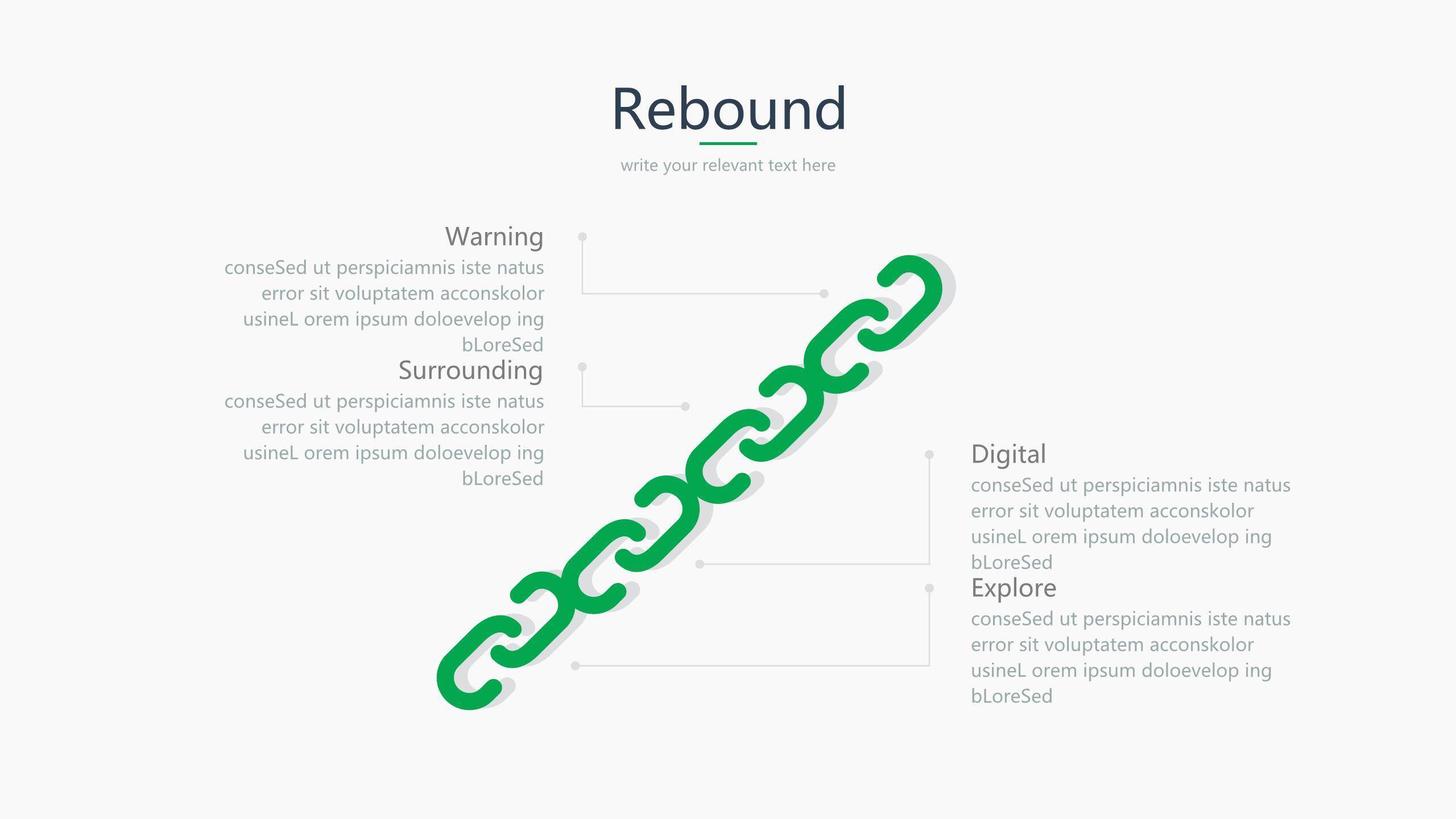 绿色流程图PPT图表模板5