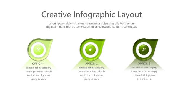 绿色三项关系PPT图表模板(1)3