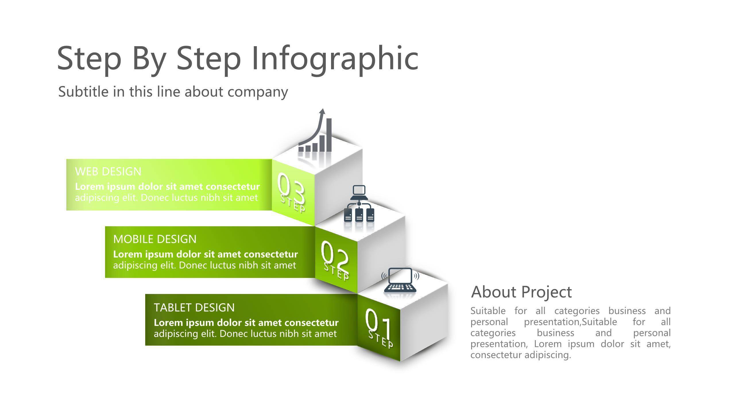 绿色三项关系PPT图表模板(1)5