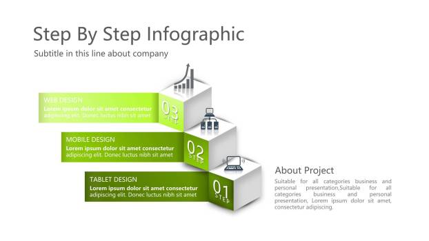 绿色三项关系PPT图表模板(1)5