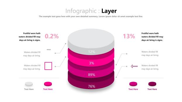 玫红色立体商务PPT图表模板8