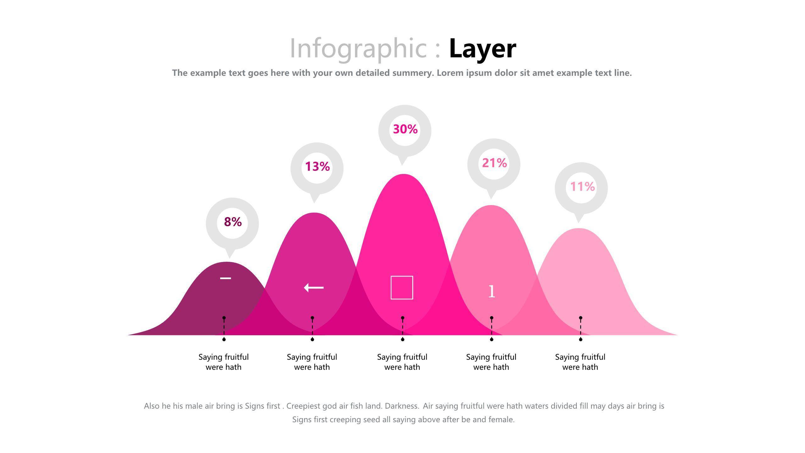玫红色立体商务PPT图表模板1