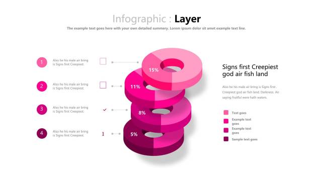 玫红色立体商务PPT图表模板3
