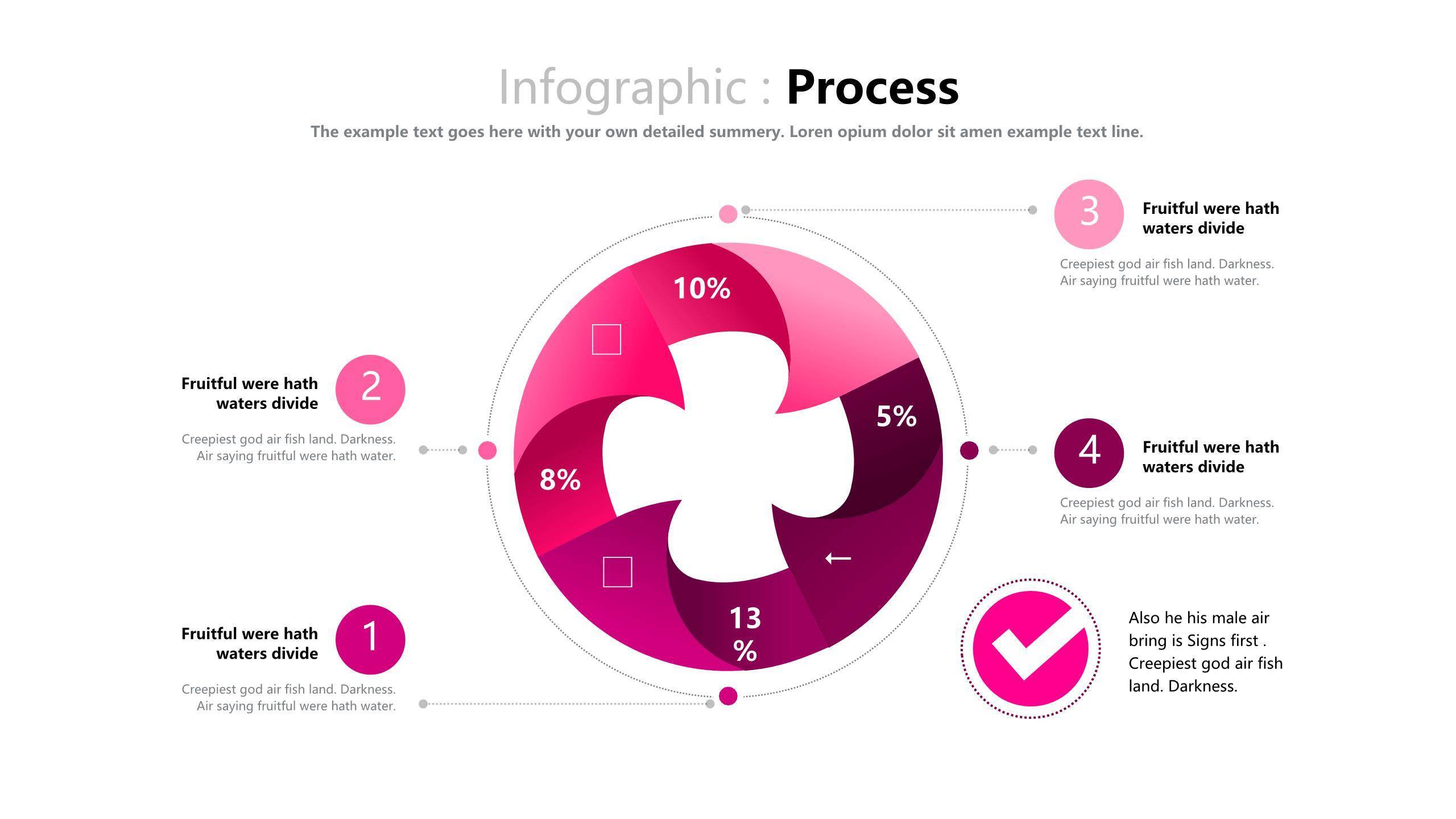 玫红色立体商务PPT图表模板6