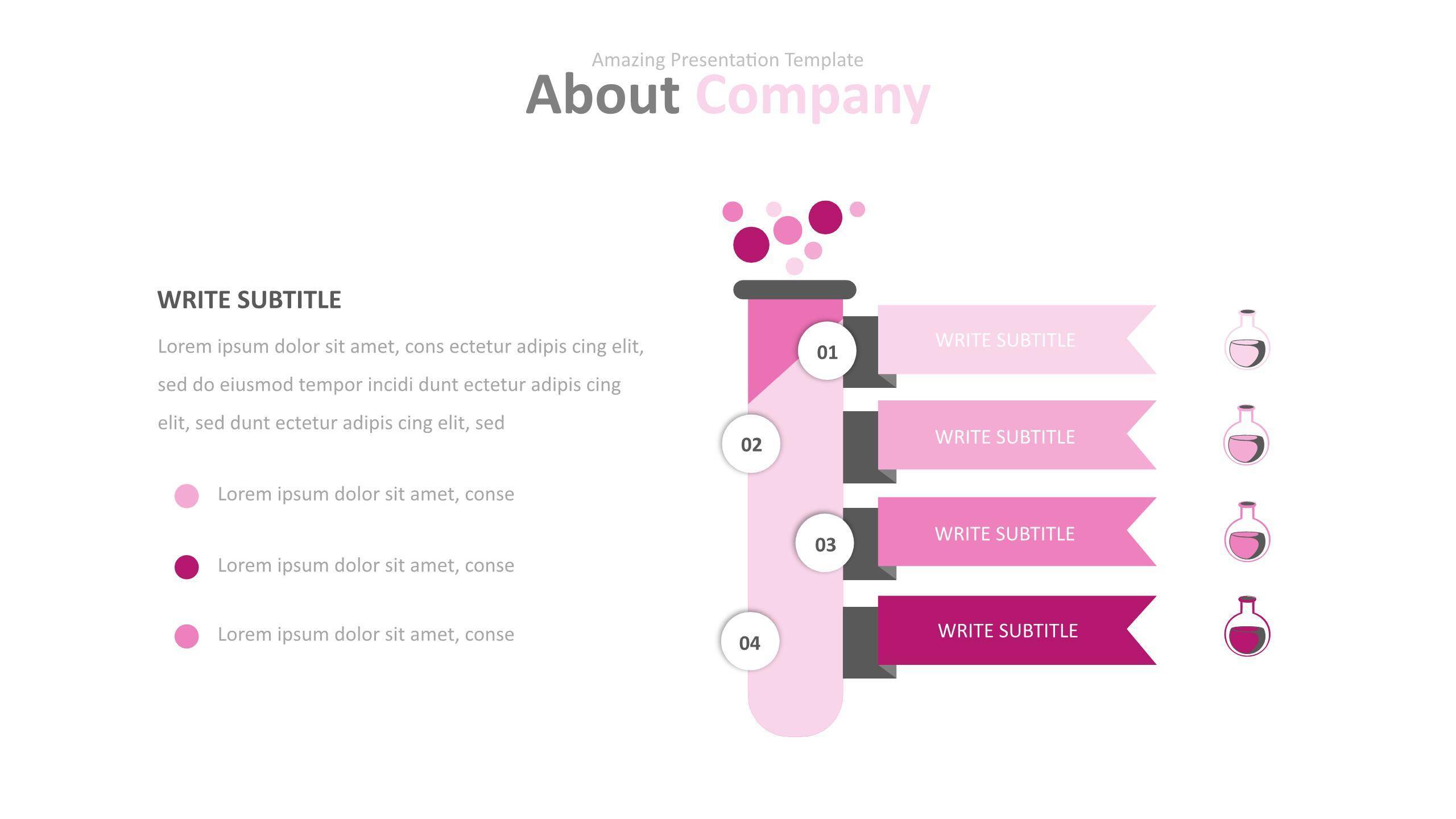 玫红色系商务PPT图表模板(1)9