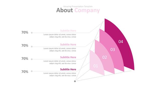 玫红色系商务PPT图表模板(1)3
