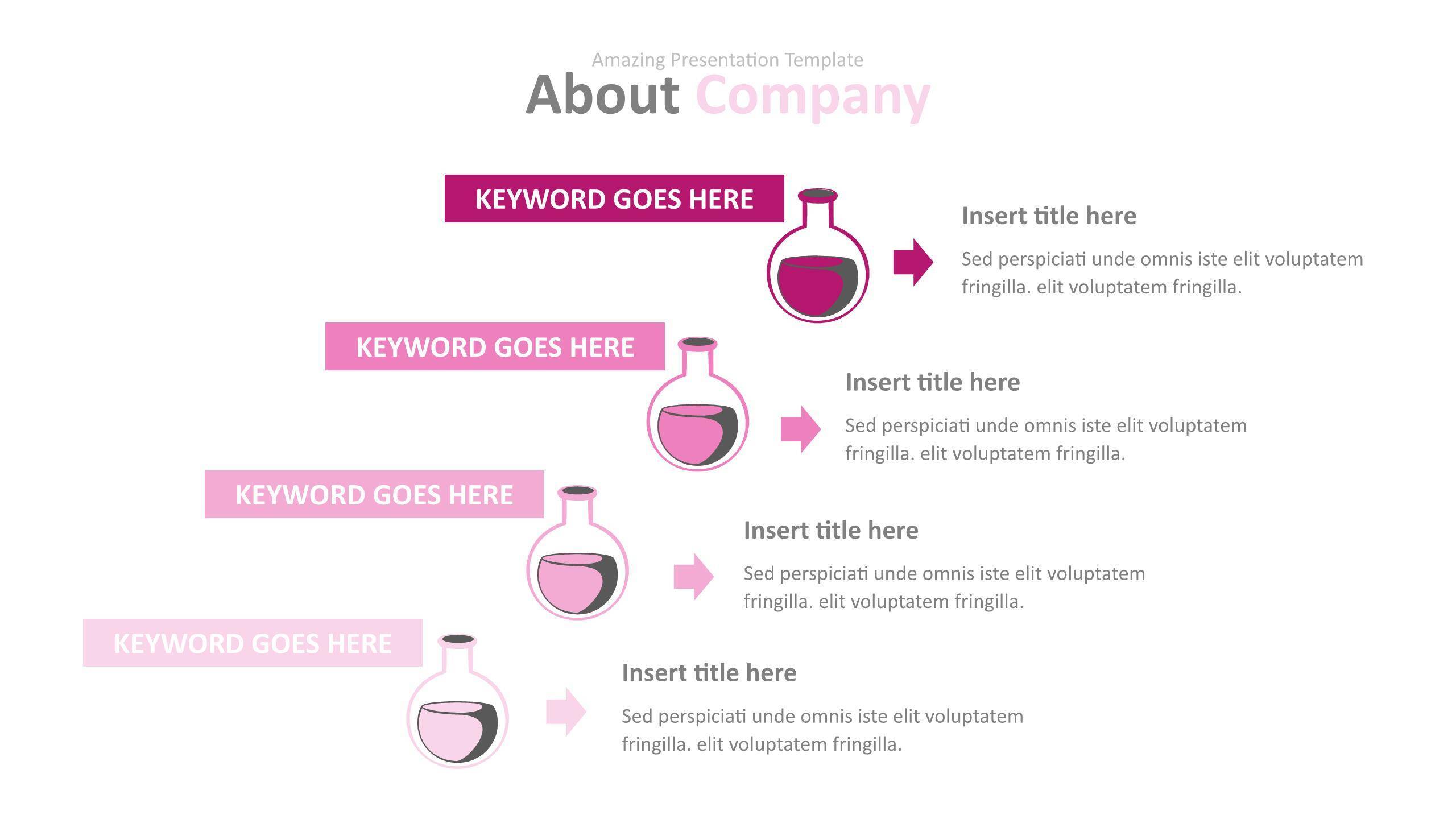 玫红色系商务PPT图表模板(1)7