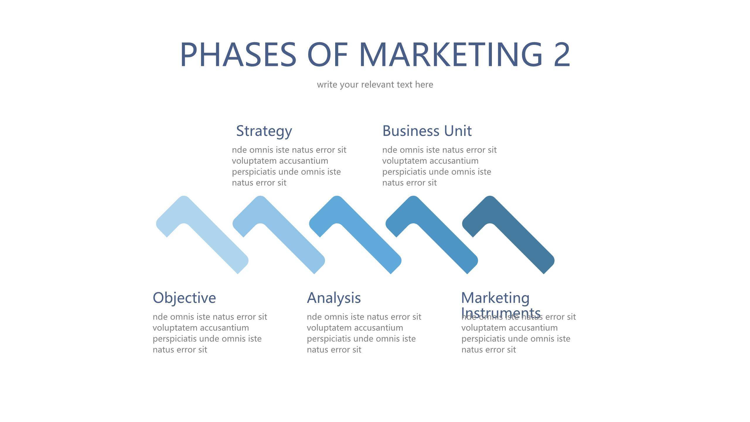 浅蓝色五项并列关系PPT7