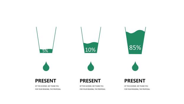 清新绿色数据关系PPT图表模板1