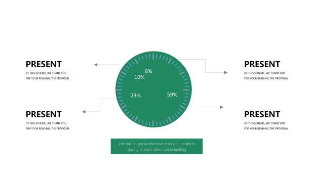 清新绿色数据关系PPT图表模板3