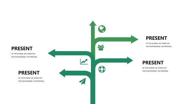 清新绿色数据关系PPT图表模板4