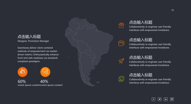 商务数据分析PPT图表模板之地图6