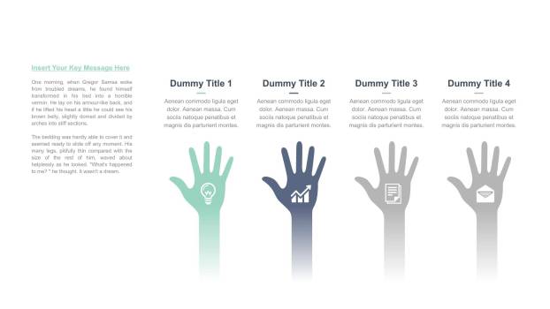 四项并列关系清新PPT图表模板9