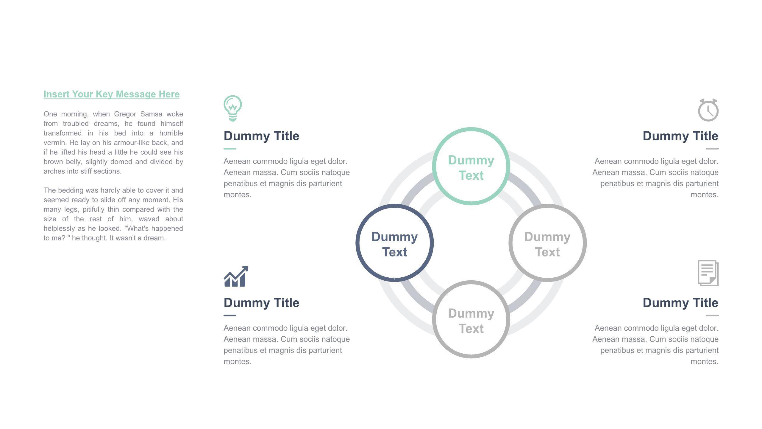 四项并列关系清新PPT图表模板1