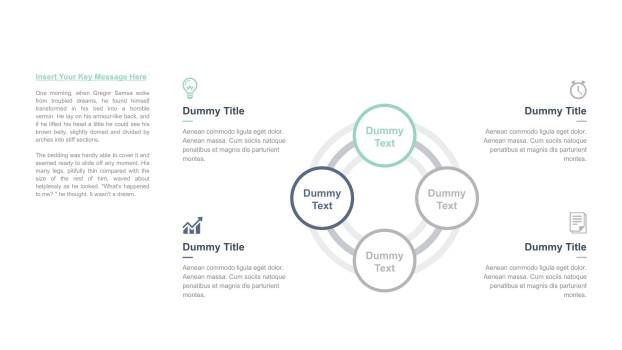 四项并列关系清新PPT图表模板1