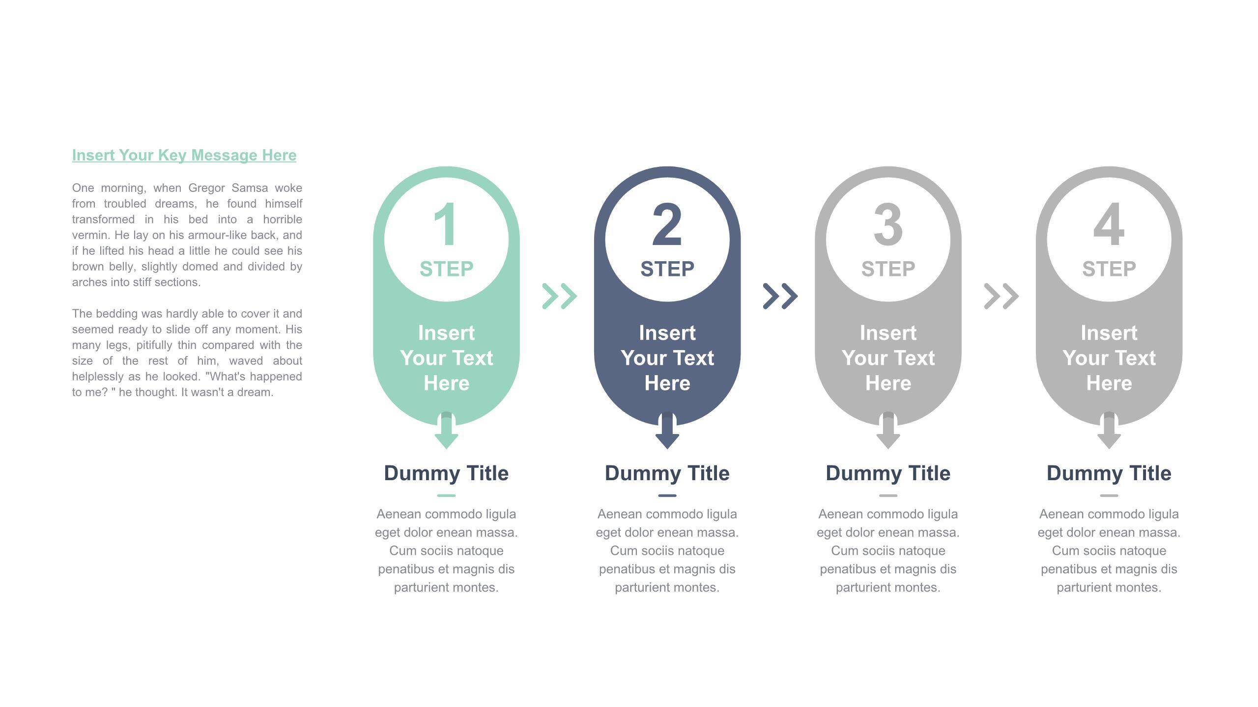 四项并列关系清新PPT图表模板3