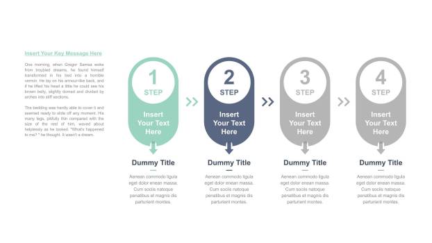 四项并列关系清新PPT图表模板3