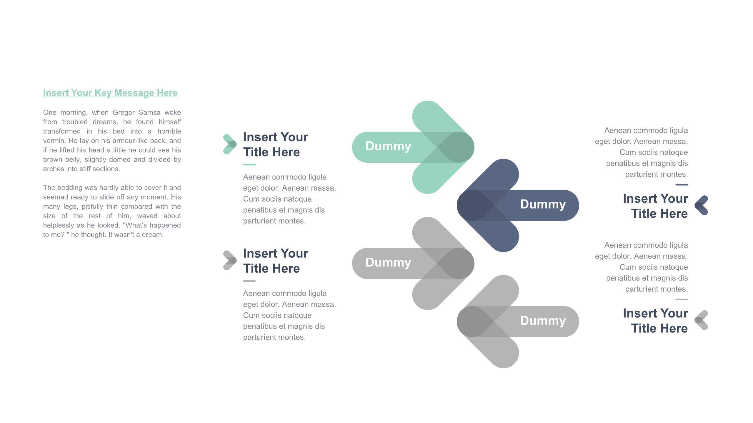四项并列关系清新PPT图表模板4