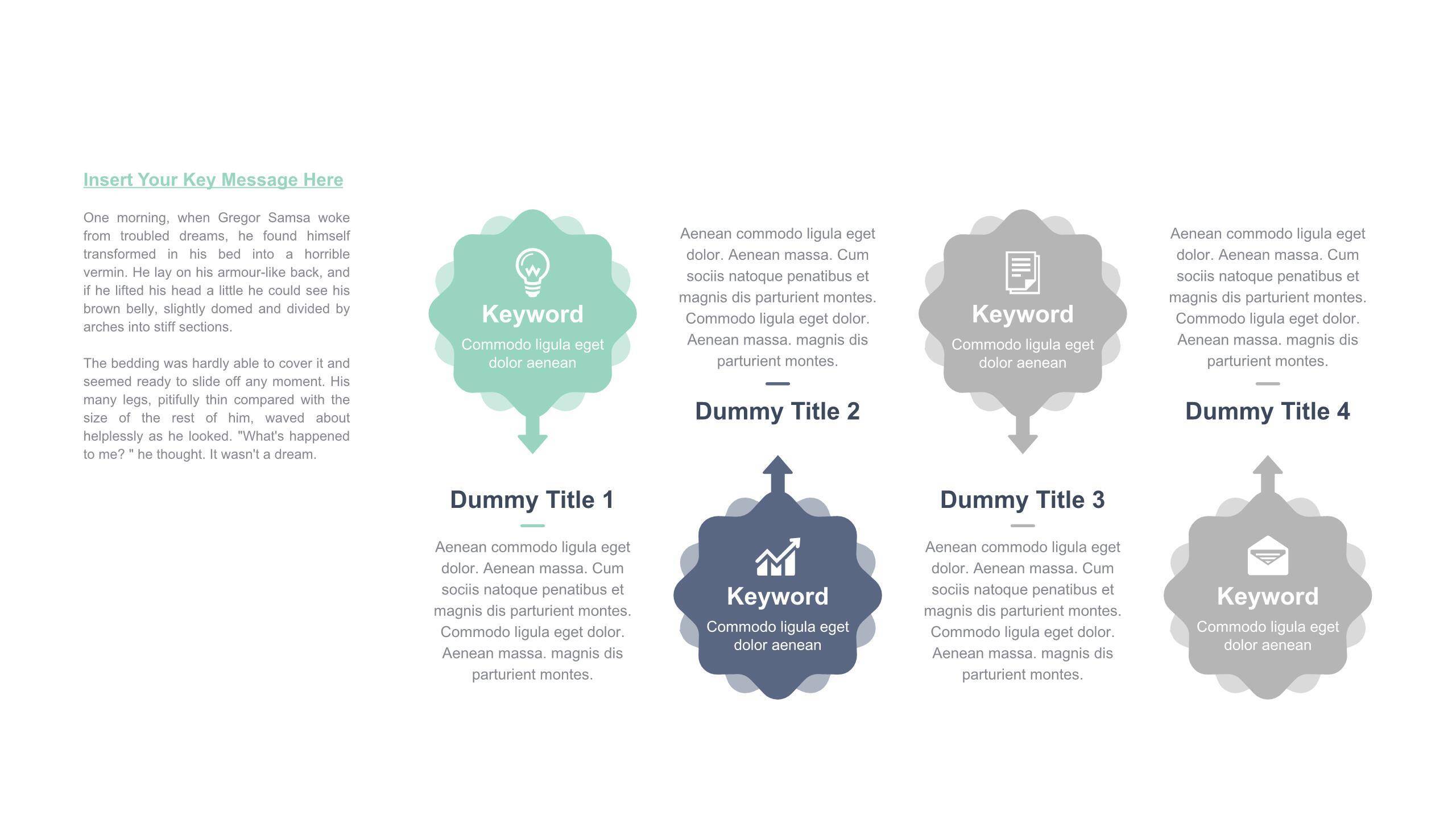四项并列关系清新PPT图表模板6