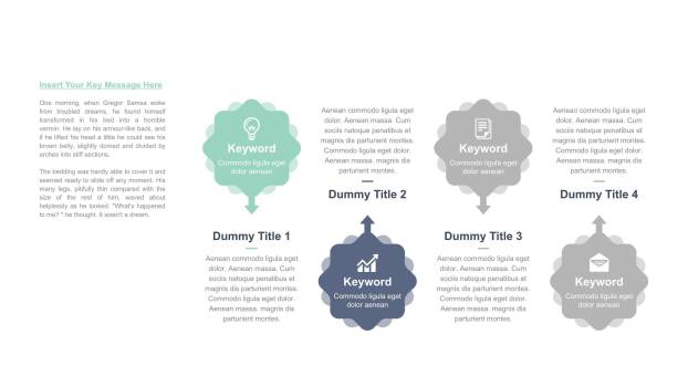 四项并列关系清新PPT图表模板6