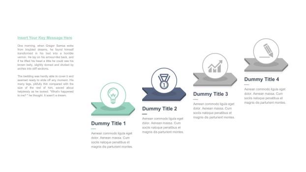 四项并列关系清新PPT图表模板7