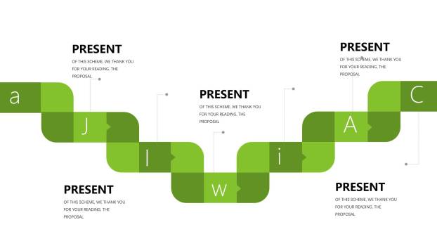 阳光绿立体商务品牌图表模板2