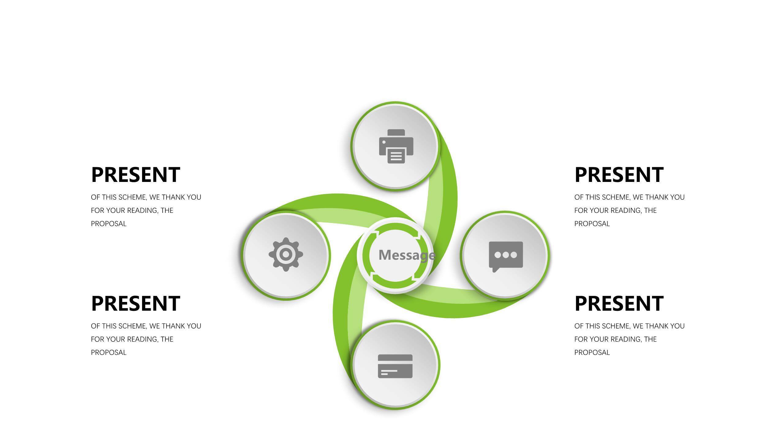 阳光绿立体商务品牌图表模板5