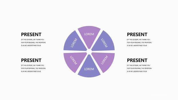 紫罗兰色并列关系PPT图表模板8