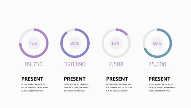 紫罗兰色并列关系PPT图表模板2