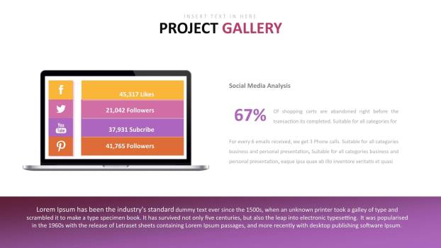 紫色可视化商务图表模板1
