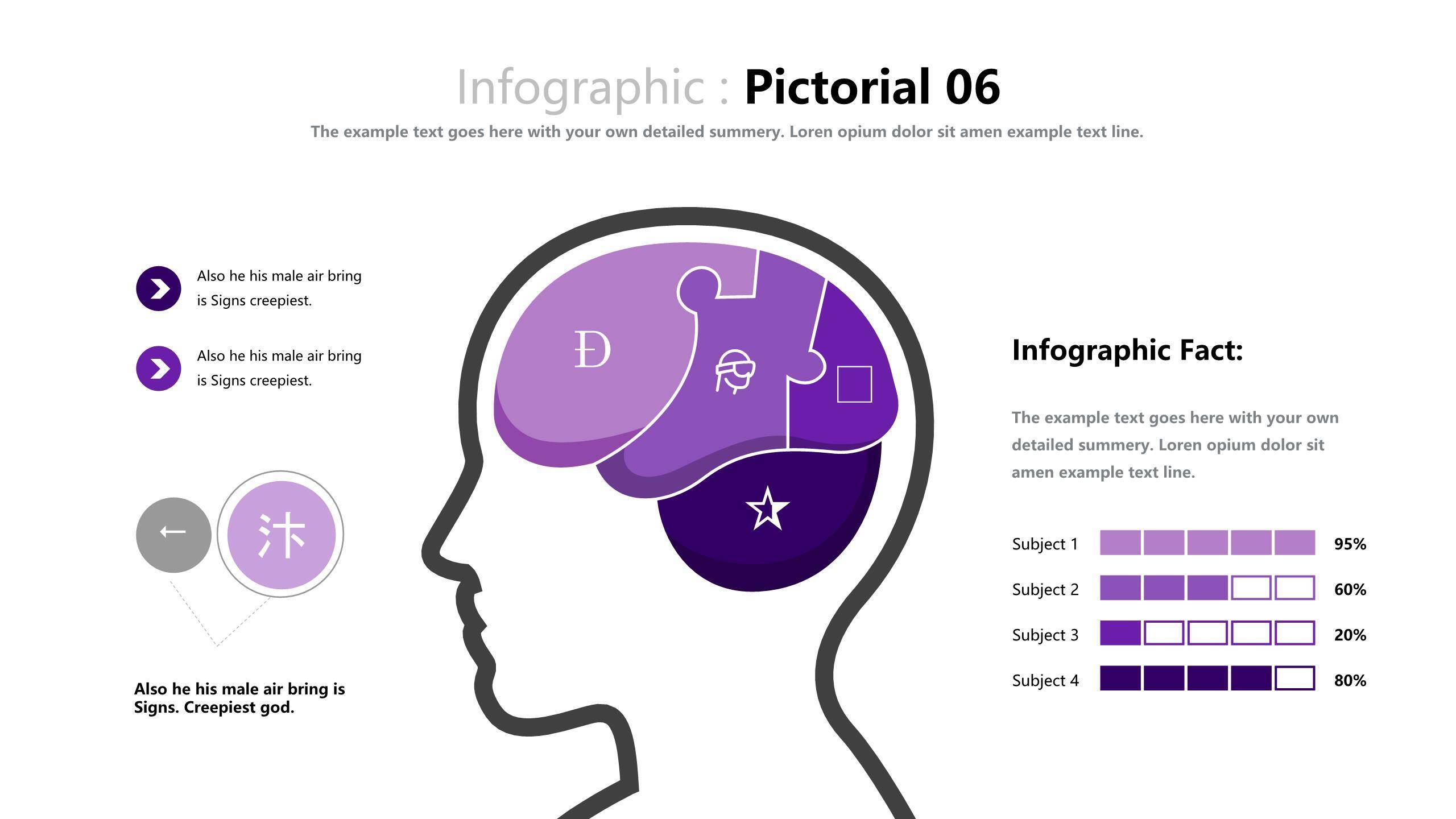 紫色商务对比关系PPT图表9