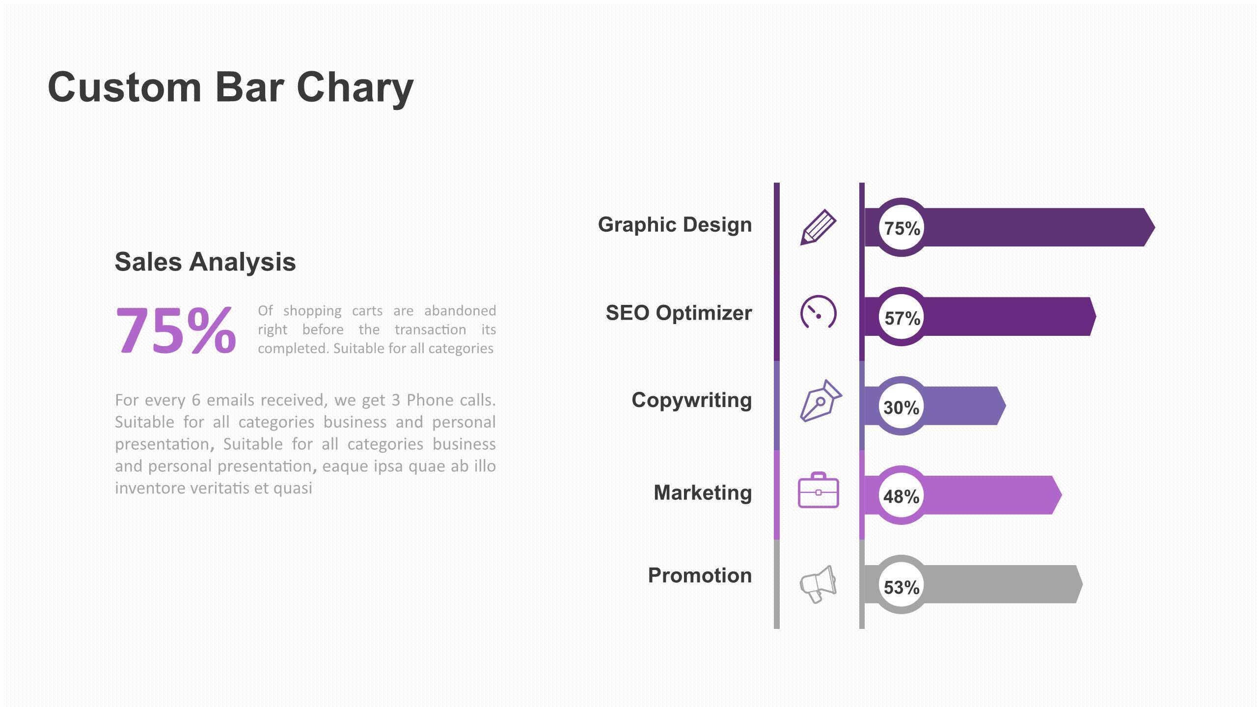 紫色商务对比关系PPT图表5