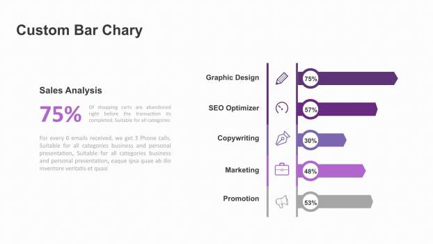紫色商务对比关系PPT图表5