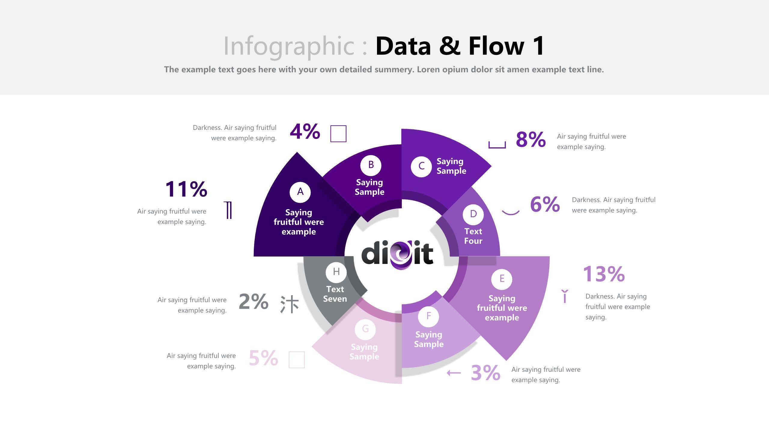 紫色商务对比关系PPT图表6